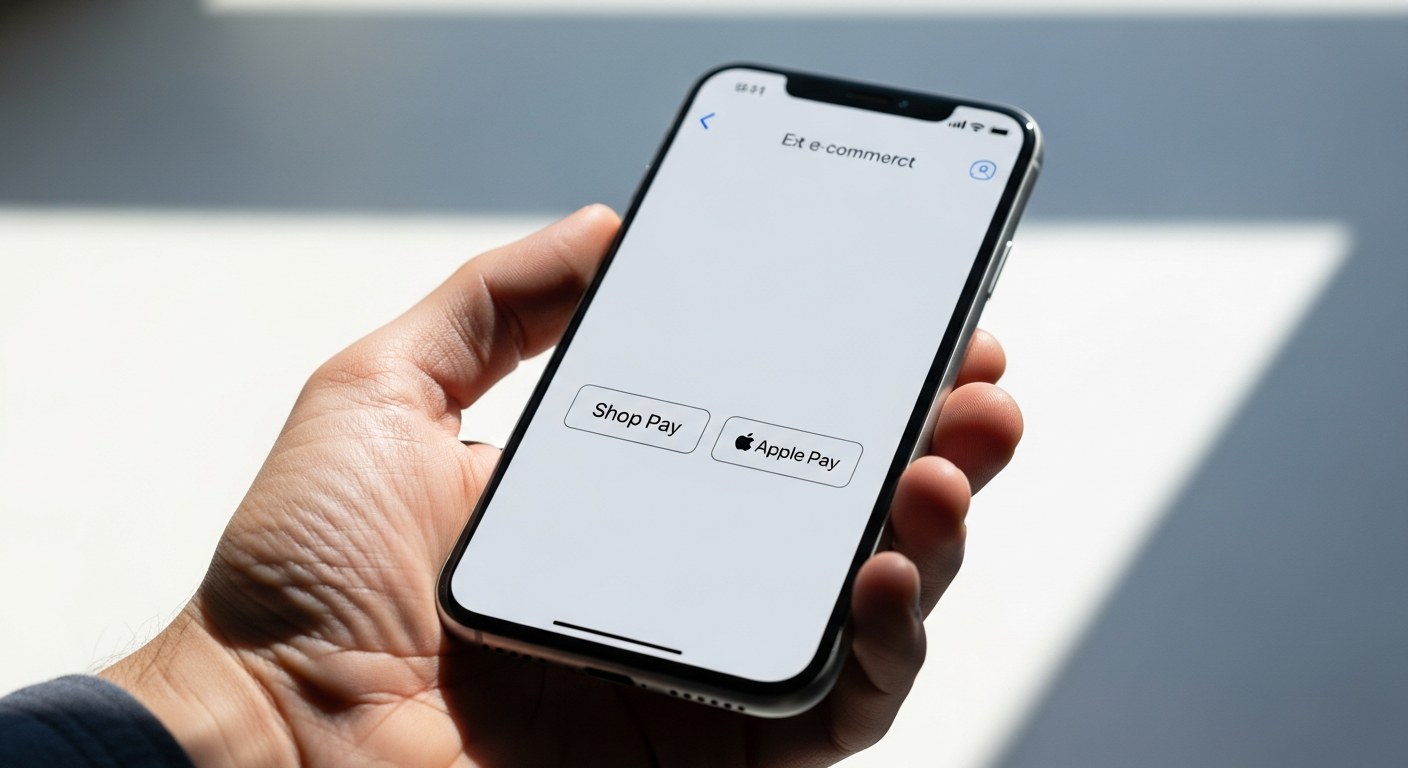 Mobile checkout optimization ecommerce — smartphone displaying a clean, fast checkout screen