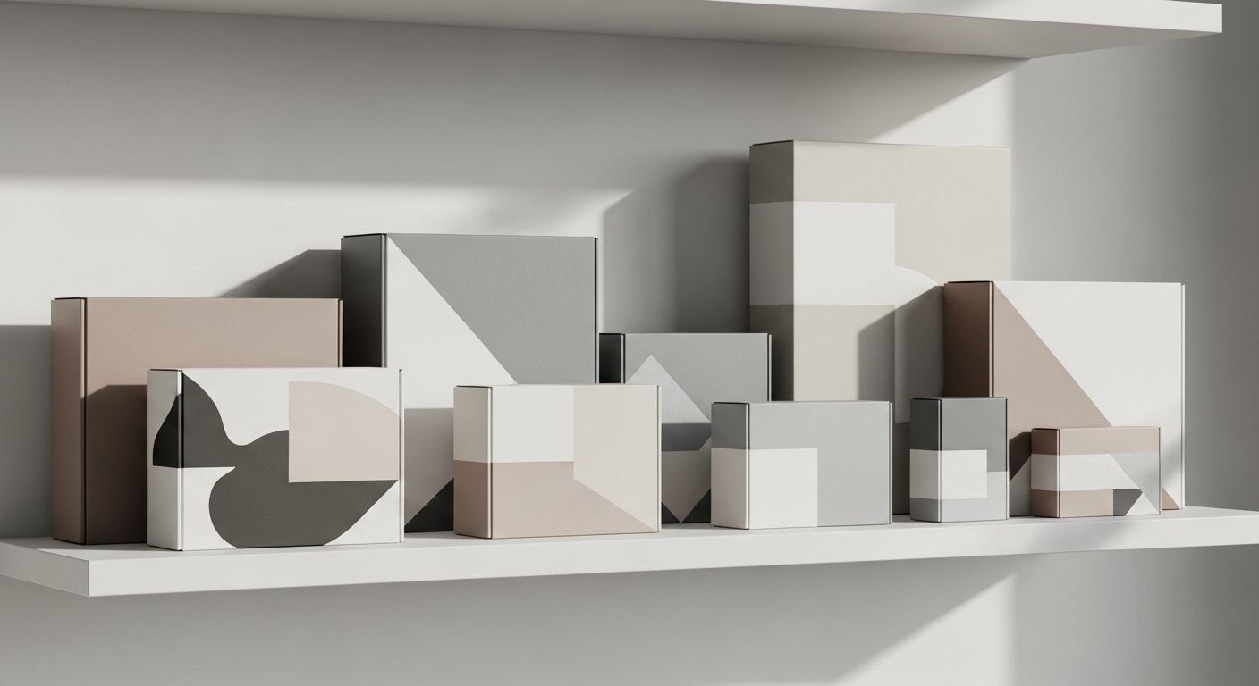 Shopify subscription commerce boxes on a shelf representing recurring revenue for ecommerce brands