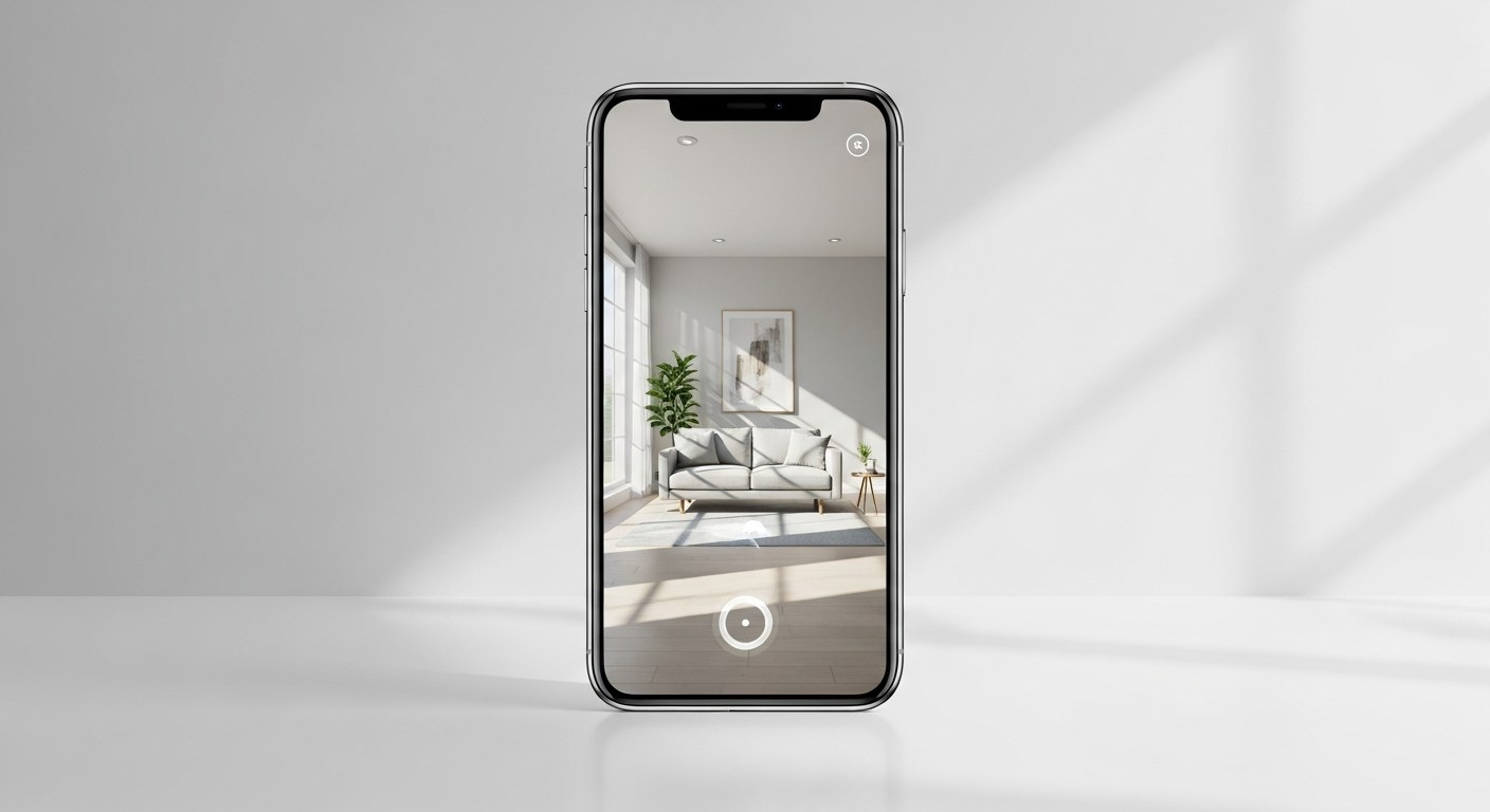 3D product model AR visualization on a smartphone shopping interface showing Shopify AR product viewer